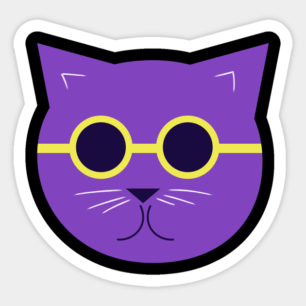 Cat in glasses Sticker by monika27